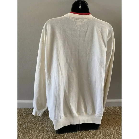 Vintage Top Stitch Sweater Size Large Womens Snow Red Cardinal M&C Sportswear - Picture 3 of 7